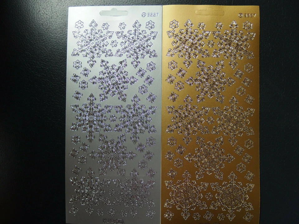 Konturensticker - Sticker für Kartengestaltung - Große Schneeflocken - Winter - Bild 1 von 1