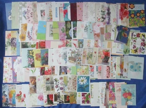#6 Large Lot-140+ Flowers USED Greeting Cards/Covers/Fronts Ephemera Crafts DIY - Picture 1 of 23