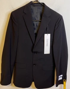NEW Calvin Klein Men Skinny Fit Stretch Black Suit Tuxedo Jacket 36R Wool Blend - Picture 1 of 4