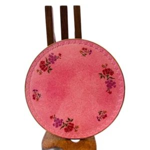 Vintage 1950s Pink Red Roses Large Pottery Charger Cake Plate H Aynsley &co - Picture 1 of 3