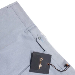 Zanella NWT Chinos / Casual Pants Size 38 US In Blue Striped Cotton Blend - Picture 1 of 13