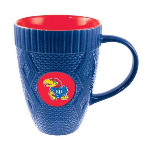 Kansas Jayhawks NCAA Logo Ugly Sweater Ceramic Coffee Mug Tea Cup 16 oz Cover