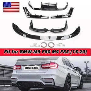 For BMW F80 M3 F82 M4 MP Style Front Lip Splitter + Rear Bumper Diffuser 15~2020 - Picture 1 of 10