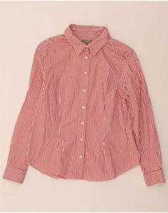 JAEGER Womens Shirt UK 14 Medium Red Pinstripe Cotton BP08 - Picture 1 of 3