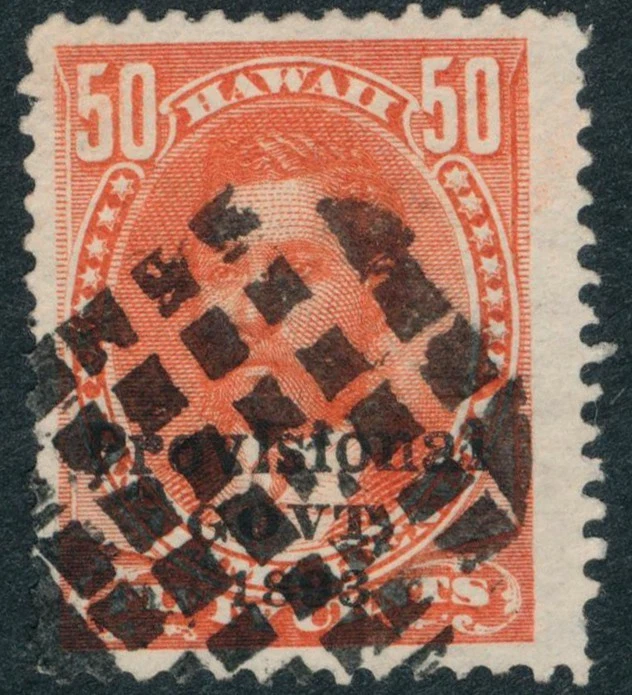 Estampilla monarquía realeza de Hawaii #72 rey Lunalilo 50c gobierno provisional 1893 usada Foto 1 de 1