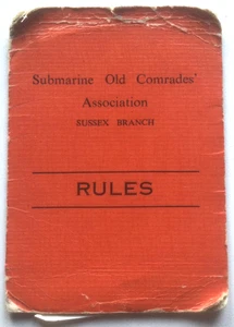 SUBMARINE OLD COMRADE'S ASSOCIATION SUSSEX BRANCH - RULES (1970s) / xv - Picture 1 of 1