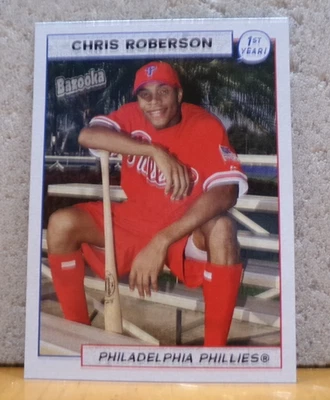 BASEBALL CARD RETRO STYLE BAZOOKA CHASE MINI CHRIS ROBERSON PHILLIES 1ST YEAR - Image 1 of 2