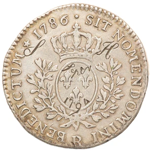 1786 FRANCE ORLEANS 24 SOLS (1/5 ECU) ENGRAVED SILVER LOVE TOKEN COIN (#9721) - Picture 1 of 2