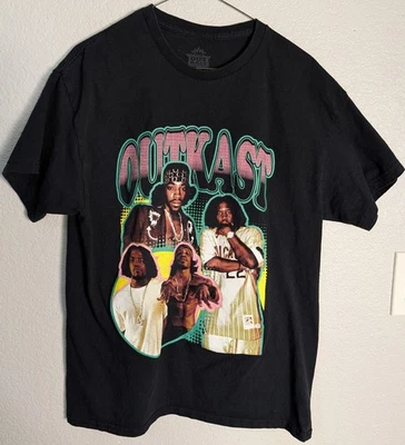 Outkast Shirt Mens Large Black Quad Graphic Retro 90s Hip Hop Rap Tee Big Boi  - Image 1 of 4