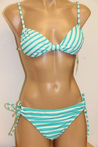 NWT Roxy Swimsuit 2pc Bikini Set Sz M Blue White - Picture 1 of 5