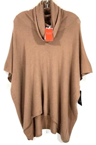 NWT PURE COLLECTION Size L Gassato 100% Cashmere Cowl Neck Turtleneck Poncho - Picture 1 of 11