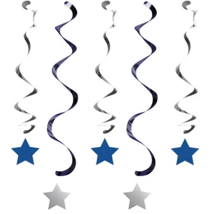 Twinkle Twinkle Little Star Hanging Decoration 5 Pkt Boy Blue 1st Birthday Party - Picture 1 of 1
