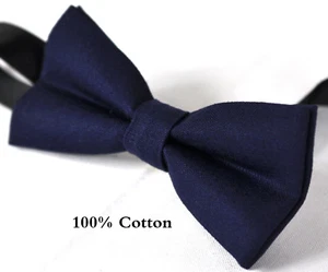 Boy Teenage 100% Cotton NAVY Blue Bow Tie Bowtie Party Wedding 7-14 Years Old - Picture 1 of 4