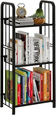 Freestanding 3-Tier Black Bookcase for Living Room, Bedroom, Kitchen - Image 1 of 4