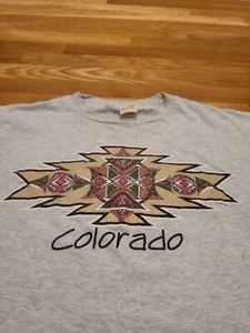 T-Shirt Colorado Vintage Punto Singolo Made USA Grigio Chiaro Taglia XL - Foto 1 di 5