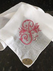 Vintage INIZIALE RICAMATA Monogramma "P" MADEIRA inutilizzato HANKIE FAZZOLETTO sposa - Foto 1 di 6