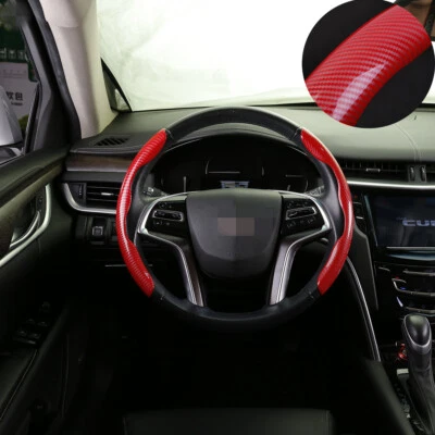 Accesorios Coche Cubierta Volante Fibra Carbono Aspecto Antideslizante Auto Accesorio Foto 1 de 4