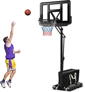 Portable Basketball Hoop Outdoor, 10FT Basketball Goal W/ 44'' Shatterproof Back - Picture 1 of 9