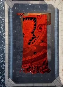 $1200 tax incl. New WORK OF ART ETRO 100% knit cashmere fringe SCARF, 82 x102 cm - Picture 1 of 18