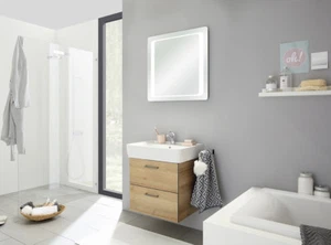 Pelipal Badmöbel RÜDESHEIM 02 - Keramik-Waschtisch 60 cm Riviera Eiche quer NEU - Bild 1 von 5