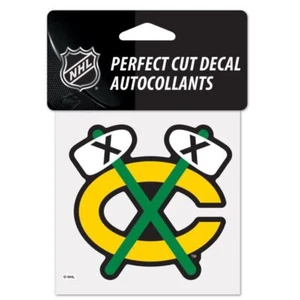 Adesivo vinile logo Chicago Blackhawks Tomahawks decalcomania finestrino auto NHL Wincraft - Foto 1 di 1