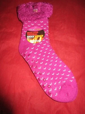 1 Pair Polar Extreme Insulated Thermal Socks Women Non Slip Grip Made USA  - Image 1 of 4