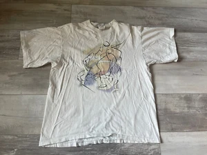 VINTAGE 90s Nike Gray Tag T-Shirt Art Tee Medium Made In USA Single Stitch - Picture 1 of 15