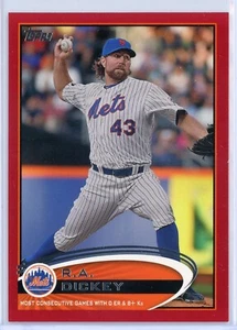 2012 Topps Update US141 R.A. Dickey RB Checkliste Ziel Red Border New York Mets - Bild 1 von 2