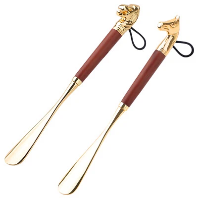 Horse/Lion Head Shoe Lifter Long Handle Shoehorn for Seniors Footwear - Image 1 of 4