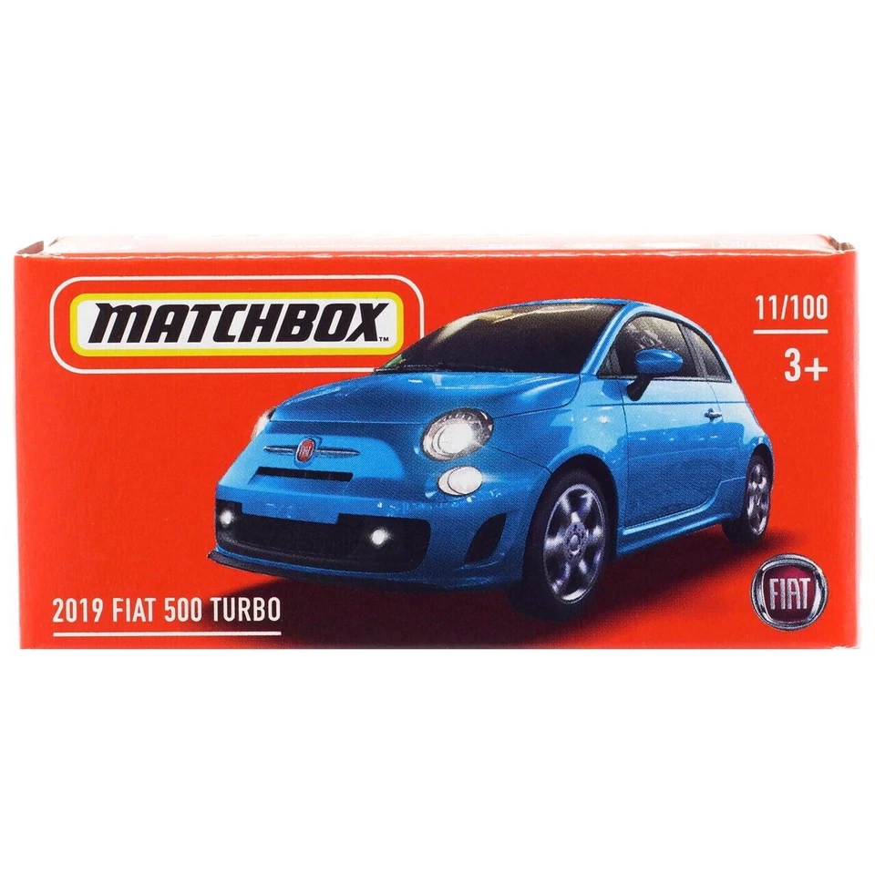 2019 Fiat 500 Turbo Diecast Car #11/100 Matchbox Power Grabs 2022 956C - Image 1 of 1