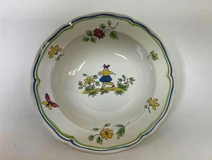Rare Vintage Pornic France French Heritage floral folk art rimmed soup bowl - Picture 1 of 13