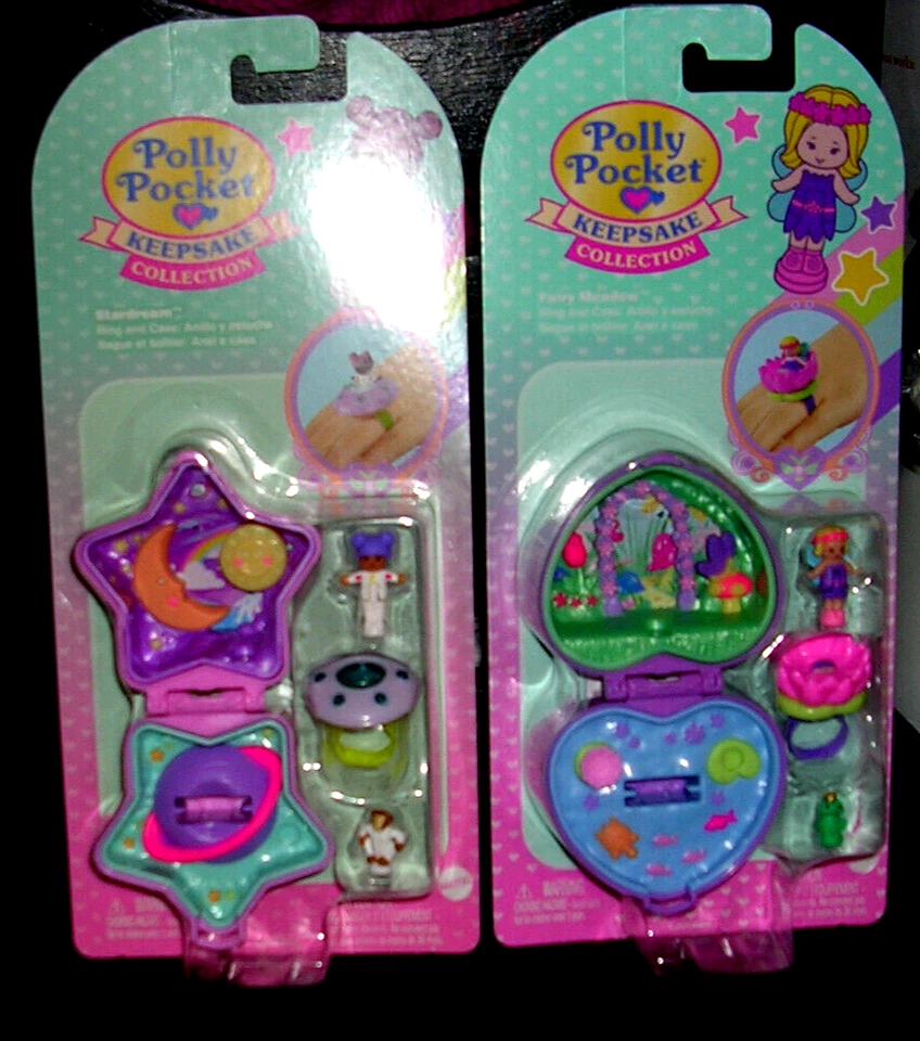 Polly Pocket Keepsake Collection Heritage Ring Box Stardream Fairy Meadow Set 2 - Image 1 of 1