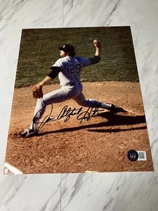 Jim Catfish Hunter Signed 8x10 Yankees Photo HOF Autographed Beckett BAS BK64220 - Picture 1 of 4