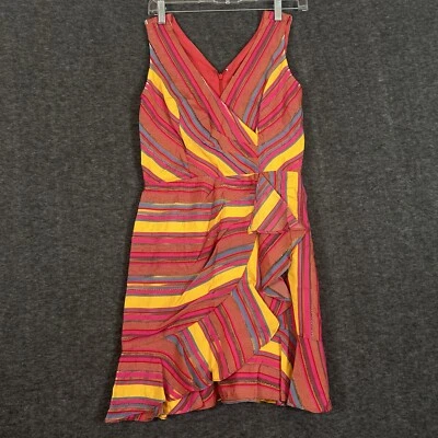 NWT Parker NY Mini Dress Multicolored Striped Women’s Size 0 Red Yellow Pink Foto 1 de 4