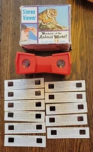 WONDERS OF THE ANIMAL WORLD 3-D Stereo Viewer with 11 Slides Vintage View Finder - Picture 1 of 8