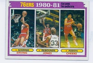 1981-82 TOPPS 76ERS LEADERS #59 VENDING MINT W JULIUS ERVING LARRY BIRD .99 SHIP - Picture 1 of 3