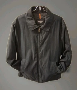 Dockers Men's Large Size Bomber Style Jacket Zip-Up Insulated Black Used - Picture 1 of 5