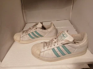 Vintage 2000 Adidas Superstar II in White and "Sky Tint" (ART No. 662288) Men 10 - Picture 1 of 16