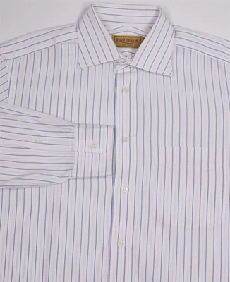 Paul Stuart White Pink Blue Cotton Slim Fit Dress Shirt (39) 15.5-32 - Image 1 of 4
