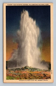 Vintage alte treue Geysir Yellowstone Postkarte von Haynes Studios - Bild 1 von 2