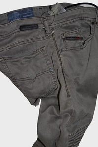 Herren DIESEL BAKARI-NE JoggJeans 0684T JEANS W32 Stretch Skinny Slim Grau Khaki - Bild 1 von 24