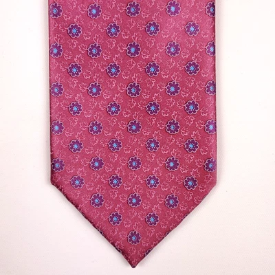 BRIONI Men's 100% Silk Necktie ITALY Luxury Designer Floral Purple Pink 61"x3.5" - Image 1 of 4