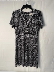 Gently Loved Michael Kors Black/White Pattern Women's A-Line Dress, Sz. M - Picture 1 of 3
