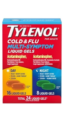 Tylenol Resfriado y Gripe Severo Día/Noche Acetaminofén 24 Comprimidos. EXP. 03/2026 Foto 1 de 4