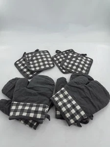 2 PACK - Pot Holders and Oven Mitts Sets Kitchen Gloves - GRAY COLOR - Picture 1 of 3