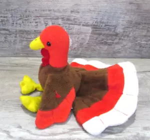 TY BEANIE BABY DE 1990 ""GOBBLES"" el PAVO con PELLETS DE PVC RARO RETIRADO #pd - Imagen 1 de 14