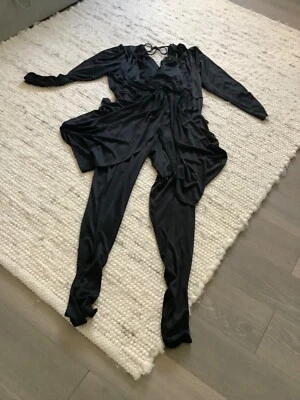 Jumpsuit schwarz Gr. 36/38 Langarm elegant außergewöhnlich Einteiler 80ziger Jah - Bild 1 von 3