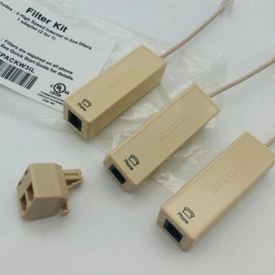 Set of 3 Suttle High Speed Internet In-Line Filters 2-for-1 Adapter FILTPACKW3IL - Image 1 of 4