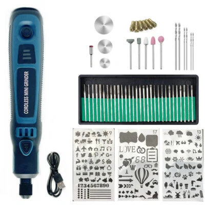 56PCS USB Cordless Electric Mini Drill Grinder Polishing Pen Rotary Tool Kit Set - Image 1 of 4