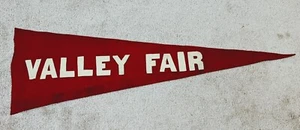 Large Very Old Vintage Valley Fair Felt Pennant Banner w raised letters on red - Picture 1 of 6